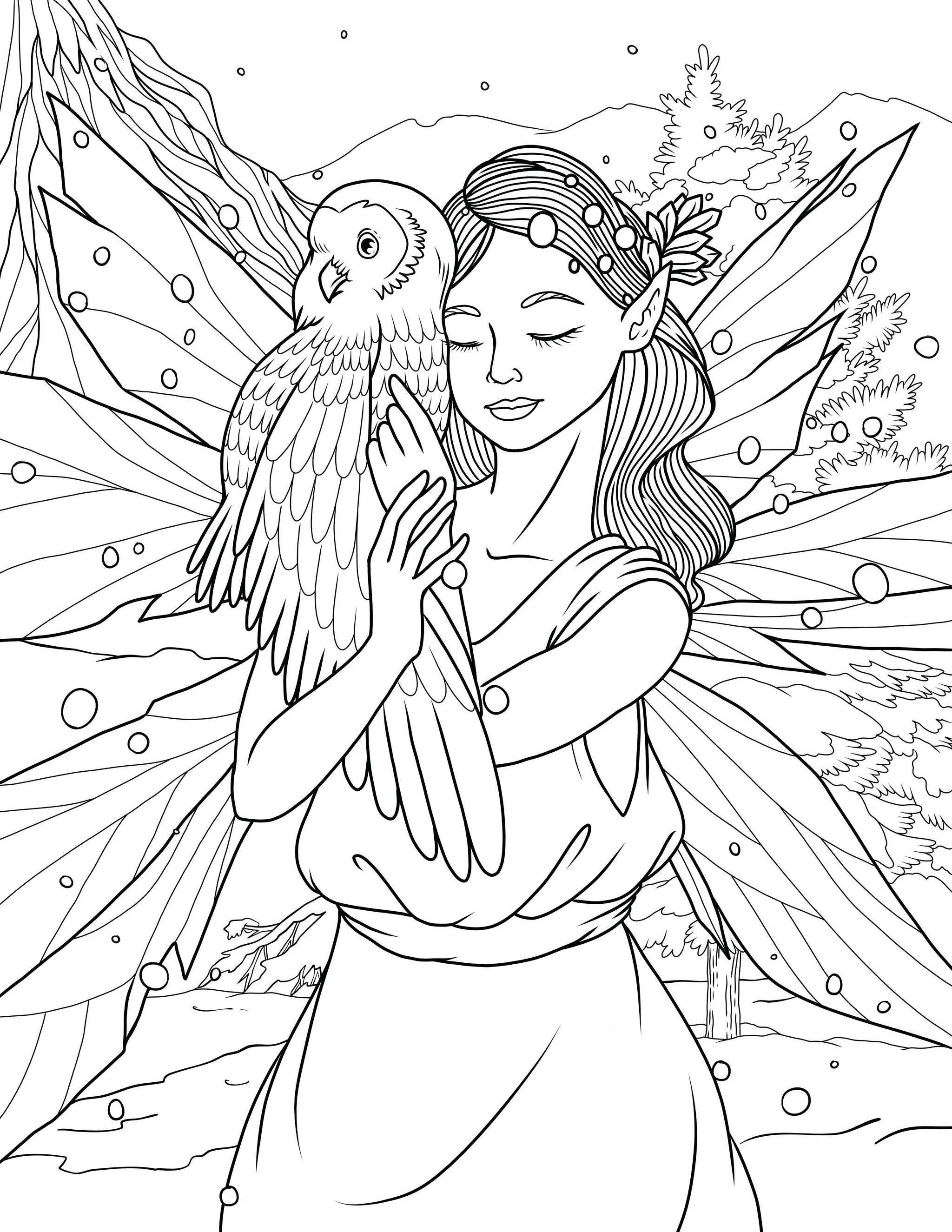 Freebie Friday 01-15-21 Snow Fairy Coloring Page