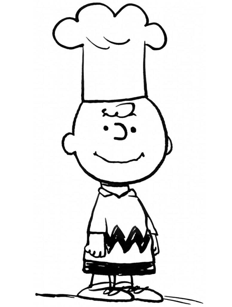 Charlie Brown with Chef Hat coloring ...