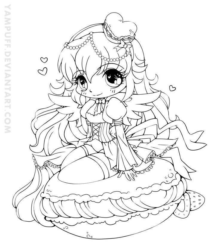 YamPuff Food Chibi Girls Coloring Pages ...