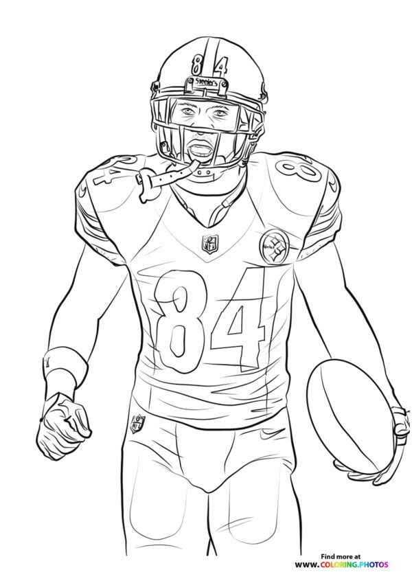 Antonio-brown-NFL-coloring-page | Football coloring pages, Football player  drawing, Coloring pages