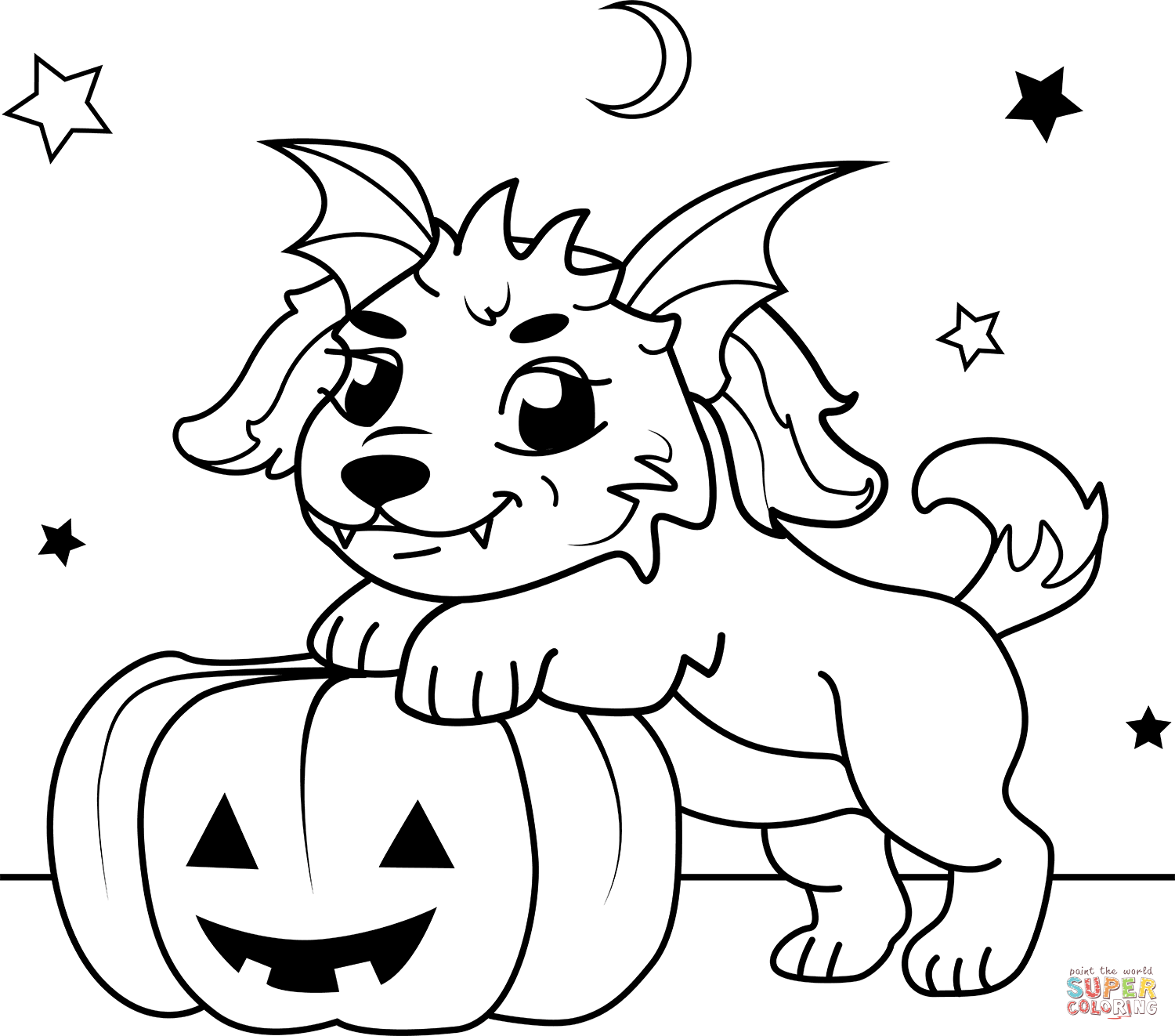 Halloween Puppy coloring page | Free Printable Coloring Pages