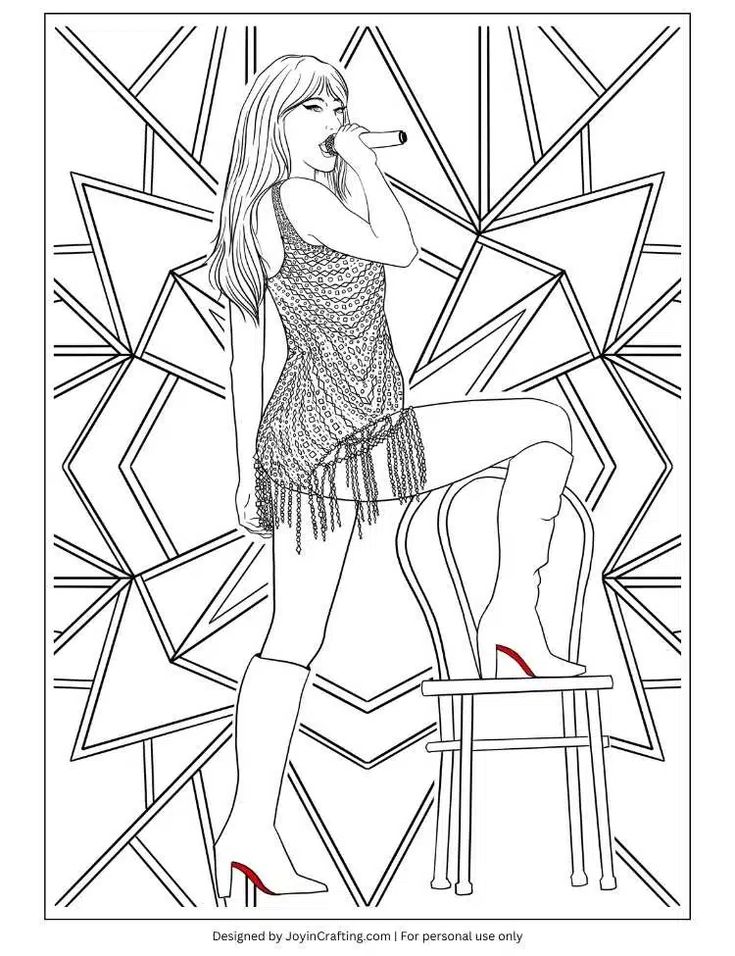 Taylor Swift: The Eras Tour Coloring and Activity Printables (Unofficial) | Taylor  swift drawing, Coloring pages, Coloring book art