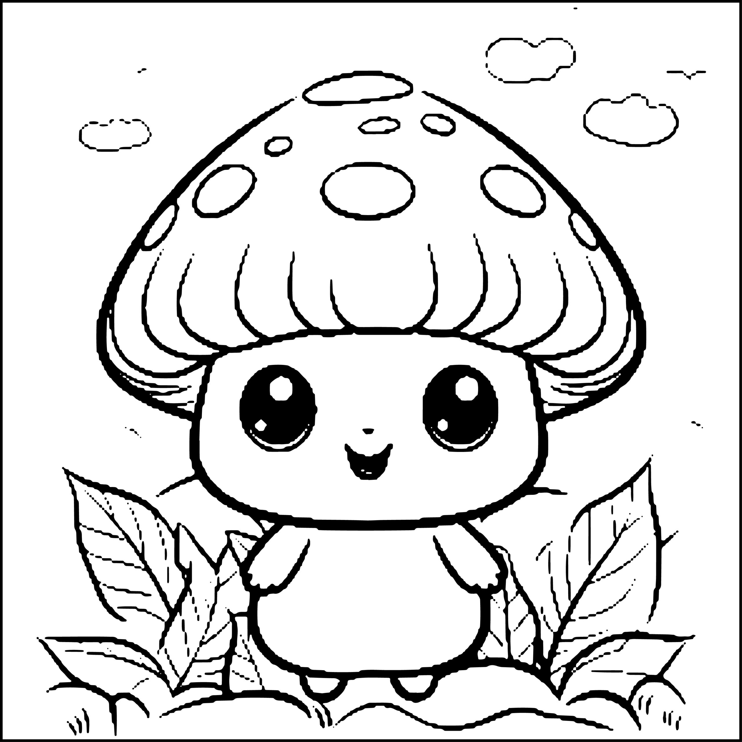 Cute Mushrooms Coloring Book: Cute ...