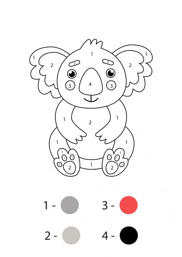 Color by Number Coloring Pages - 100 Printable Coloring Pages