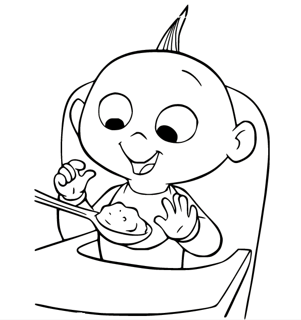 Jack Jack Eating Food Coloring Pages - The Incredibles Coloring Pages - Coloring  Pages For Kids And Adults