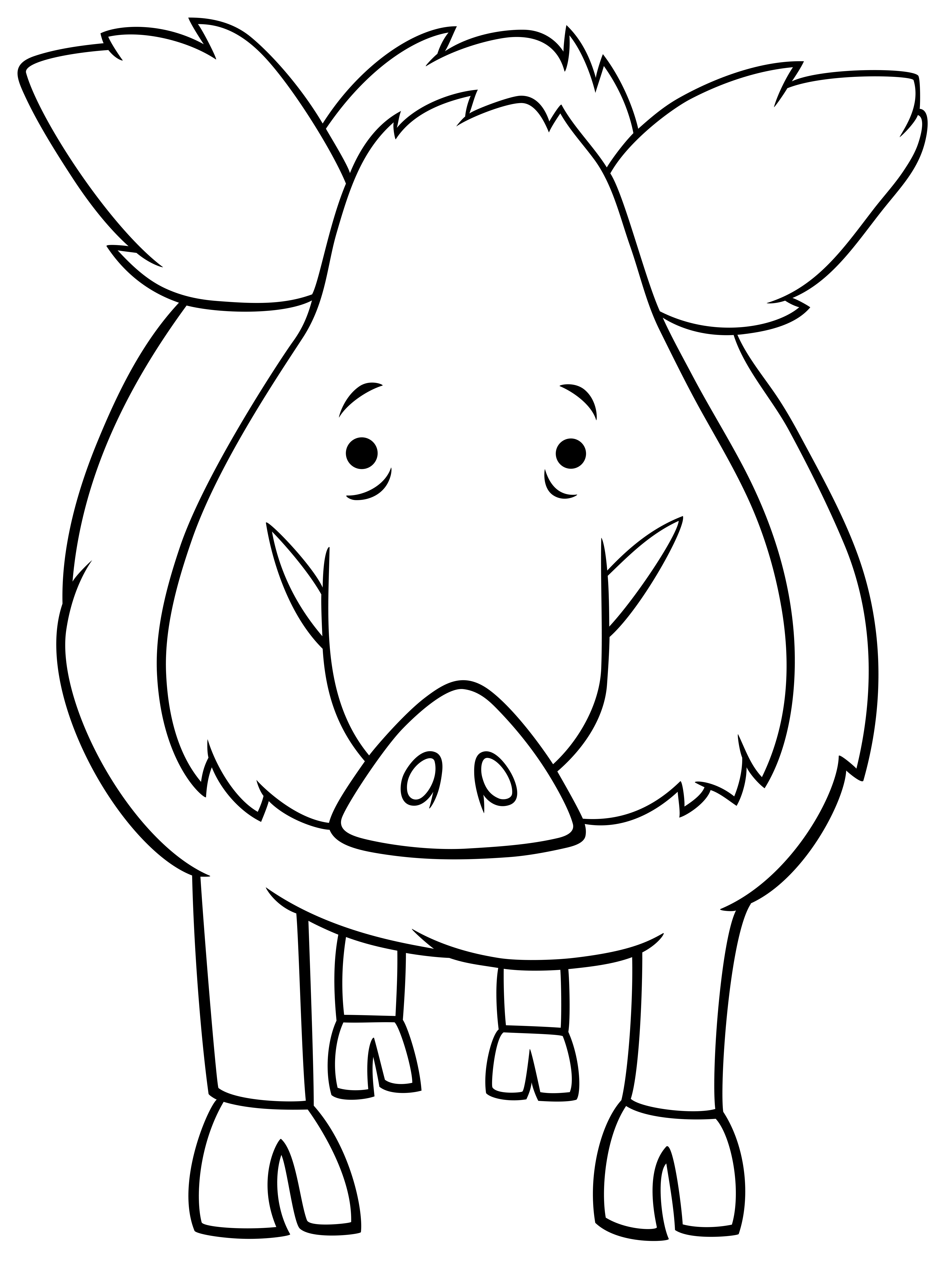 wild boar cartoon animal character coloring book page 1915661 Vector Art at  Vecteezy