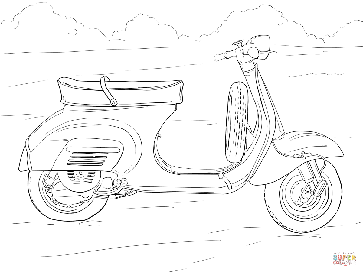 Scooter coloring page | Free Printable Coloring Pages