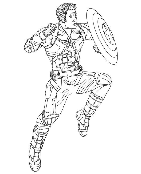 Captain America coloring page Avengers - Topcoloringpages.net