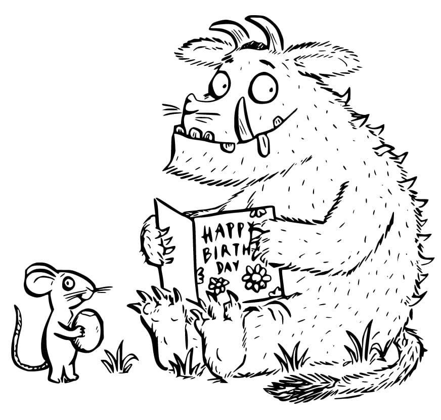 Mouse and Gruffalo Coloring Page - Free Printable Coloring Pages for Kids