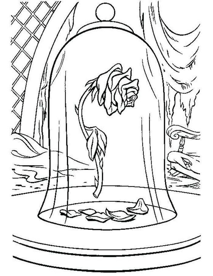 Beauty And The Beast Coloring Pages Rose 1 | Rose coloring pages, Disney  coloring pages, Coloring pages