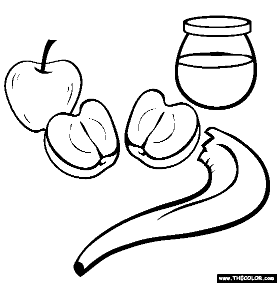 Honey Apple Rosh Hashannah Coloring Page | Rosh hashanah, Rosh hashana  crafts, Rosh hashanah crafts
