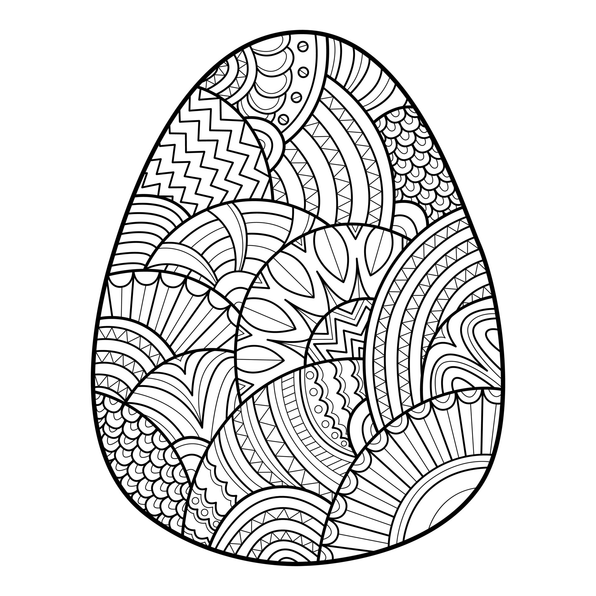 Easter egg coloring book for adults. Hand drawn antistress abstract coloring  page. 18944725 Vector Art at Vecteezy
