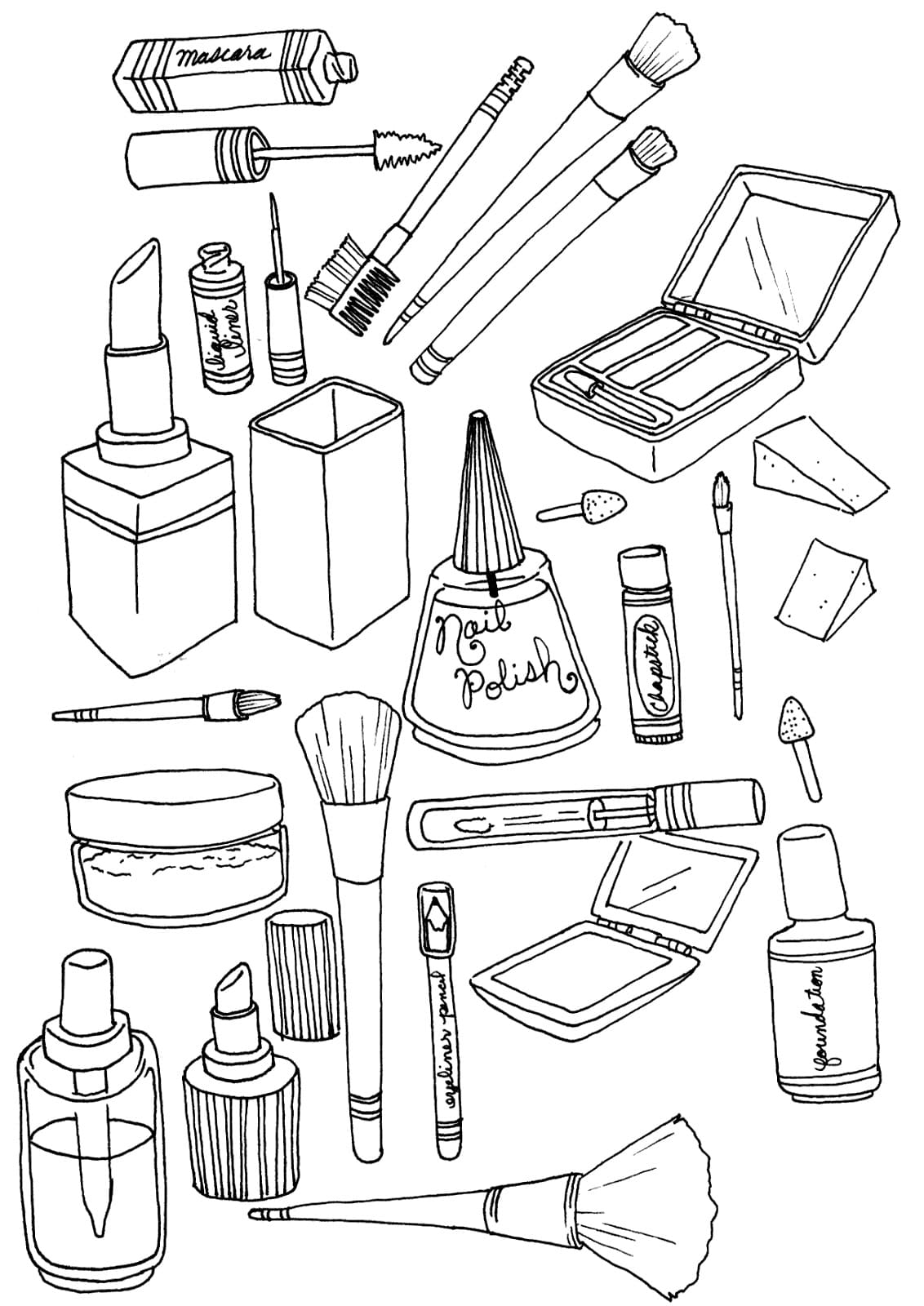 Makeup Coloring Pages - Free Printable Coloring Pages for Kids