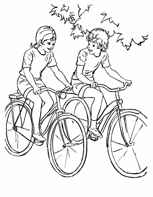 10 kids coloring pages bicycle - Print Color Craft