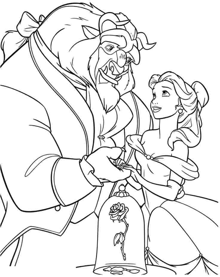 Beauty and the Beast Coloring Pages and Book | UniqueColoringPages