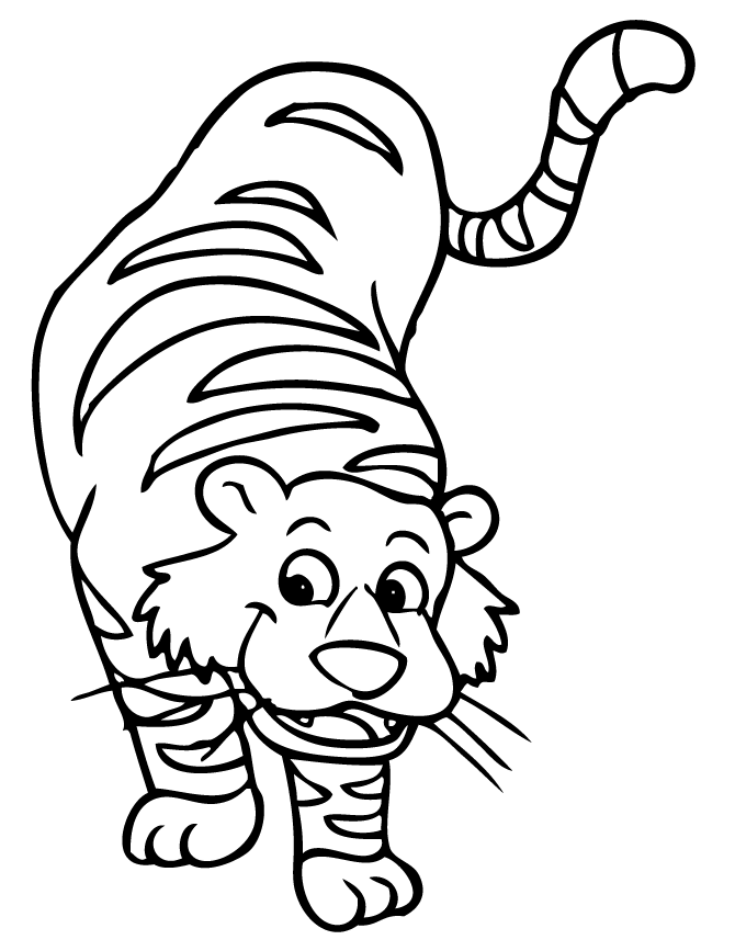 Cartoon Tiger Coloring Page | Free Printable Coloring Pages