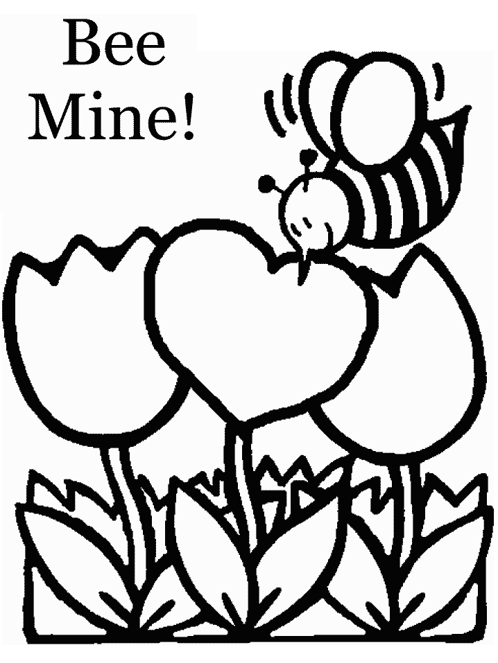 Valentine's Day Bee Coloring Pages >> Disney Coloring Pages