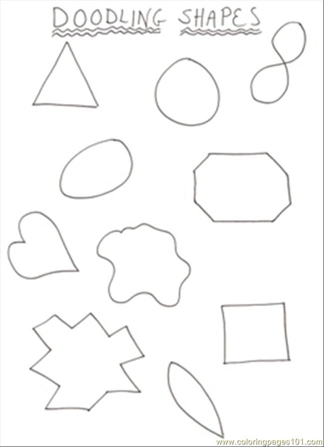 Free Printable Coloring Page Doodling Shapes Education Shapes 