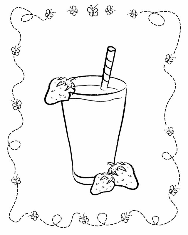 Milkshake - Free Printable Coloring Pages