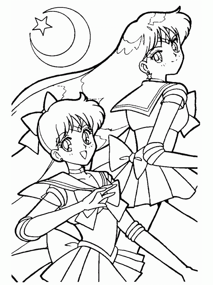 anime girls coloring pages to print | coloring pages