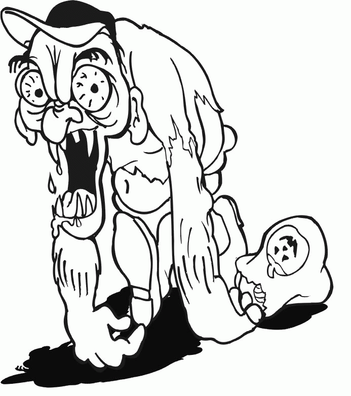 Spooky Halloween Devil And Litter Box Coloring Page |Halloween 