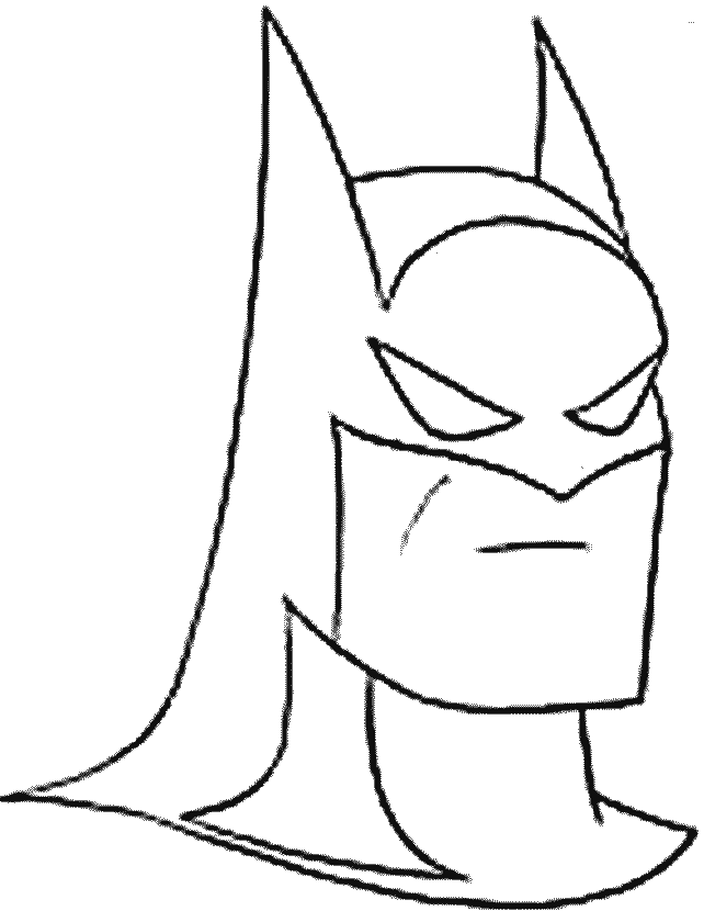 Batman Face Coloring For Kids - Batman Cartoon Coloring Pages 