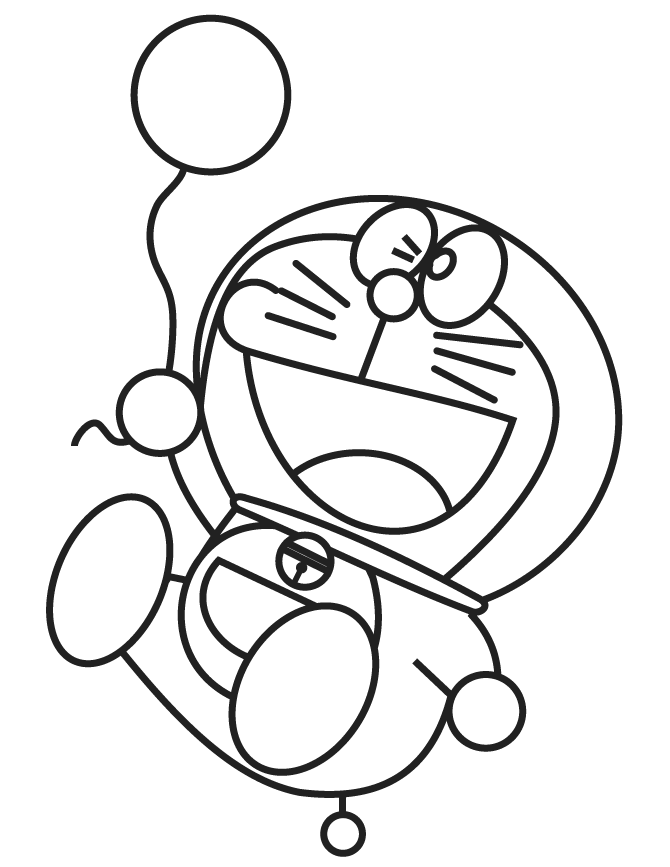 Doraemon Smells Flower Coloring Page - 69ColoringPages.com