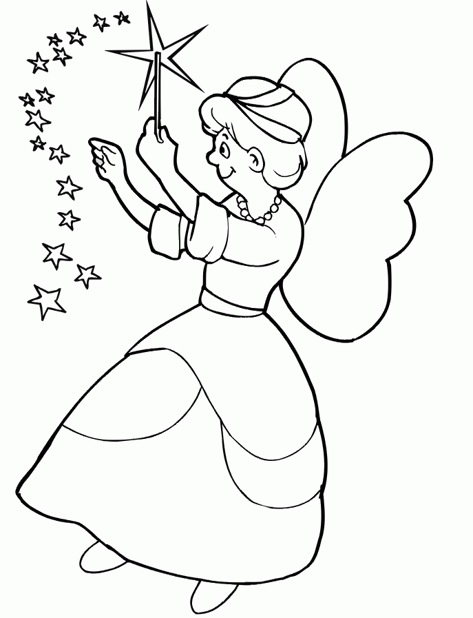 Fairy Godmother And A Child Coloring Pages - Fairy Coloring Pages 