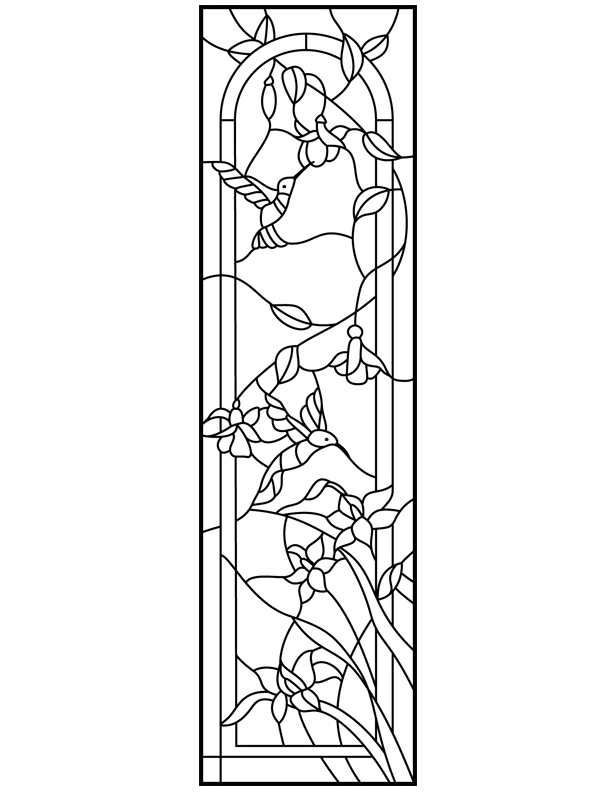 Stained glass pattern. Hummingbirds. | Glass and Tile