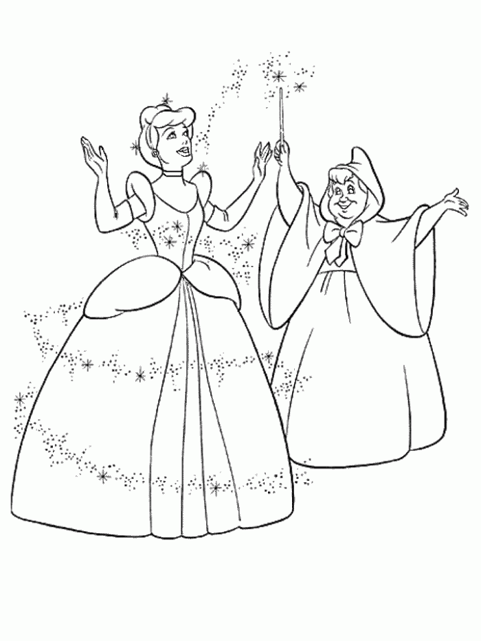 Cinderella as a Princess Coloring Page | Kids Coloring Page