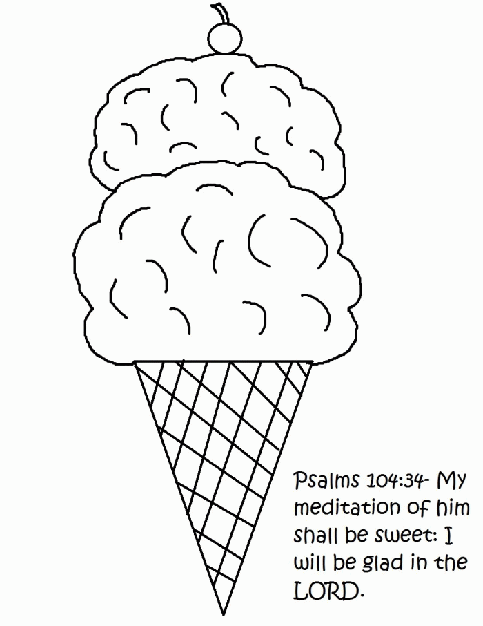 Printable Ice Cream Cone Coloring Page