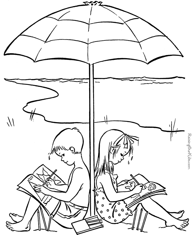 Kids Summer Fling Coloring Page | Kids Coloring Page