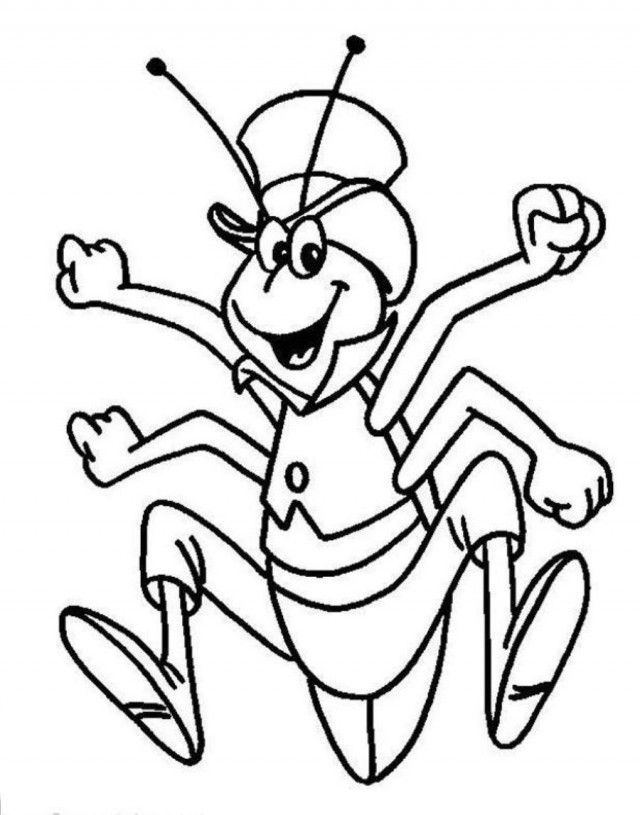 Download The Happiest Grasshopper Philip In Maya The Bee Coloring 