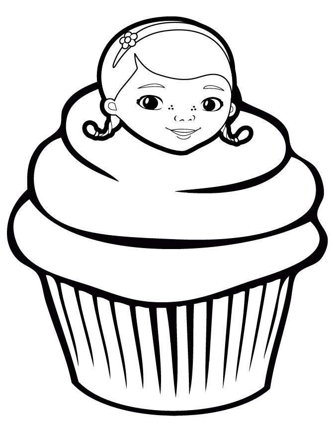 Pretty Cupcake Coloring Page | Free Printable Coloring Pages