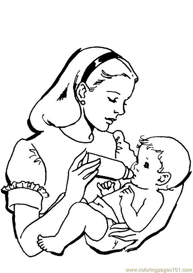 Coloring Pages Baby (Peoples > Relationship) - free printable 