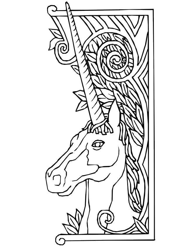 unicorn | Black and white stencils.