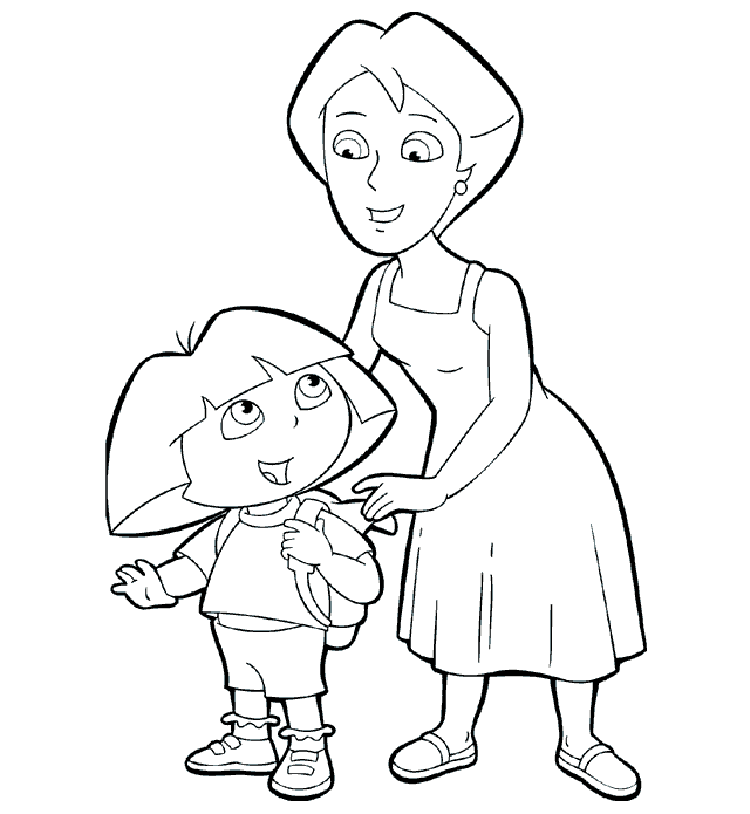 Dora Coloring Pages 1gif | Cartoon Coloring Pages