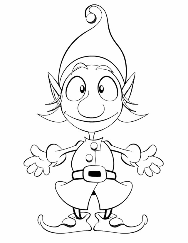 elf.gif (640×827) | Christmas Color Pages