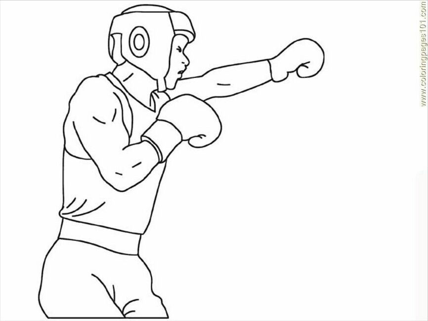 a boxing boxer Colouring Pages