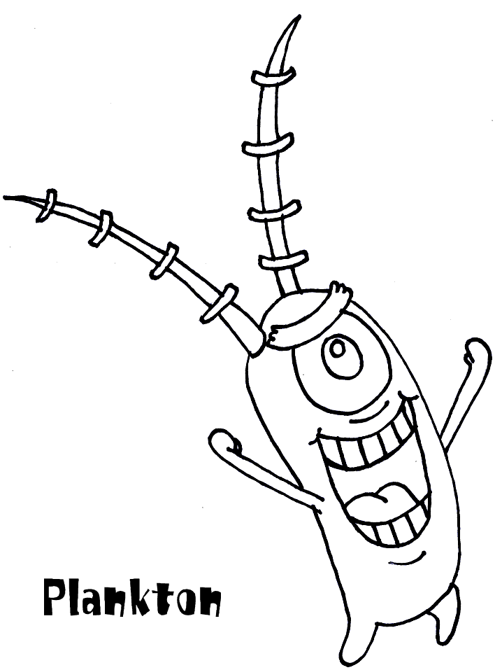 Plankton Spongebob Squarepants Coloring Pages - Kids Colouring Pages