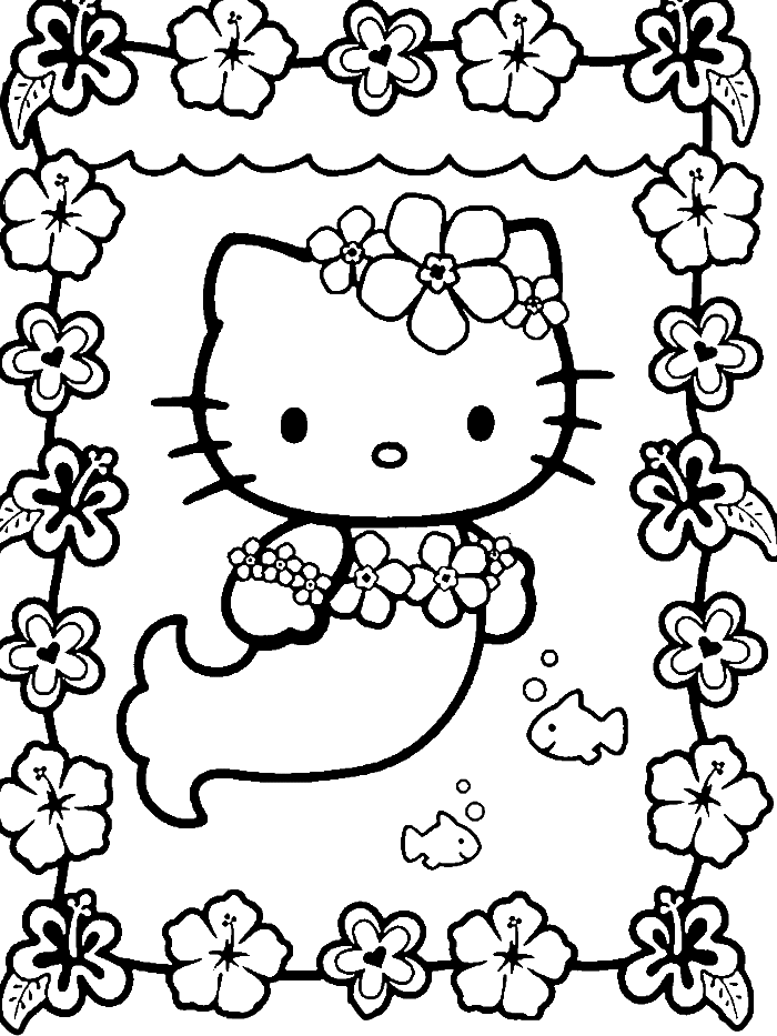 Hello Kitty Into A Mermaid Coloring Pages - Hello Kitty Cartoon 