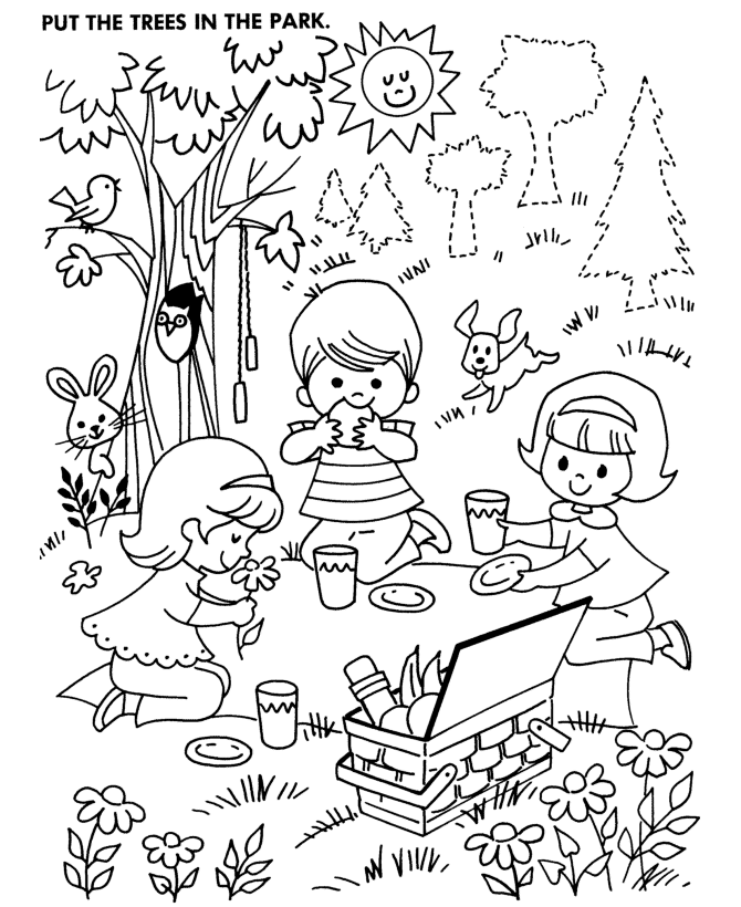 Picnic Coloring Pages For Kids 4 | Free Printable Coloring Pages