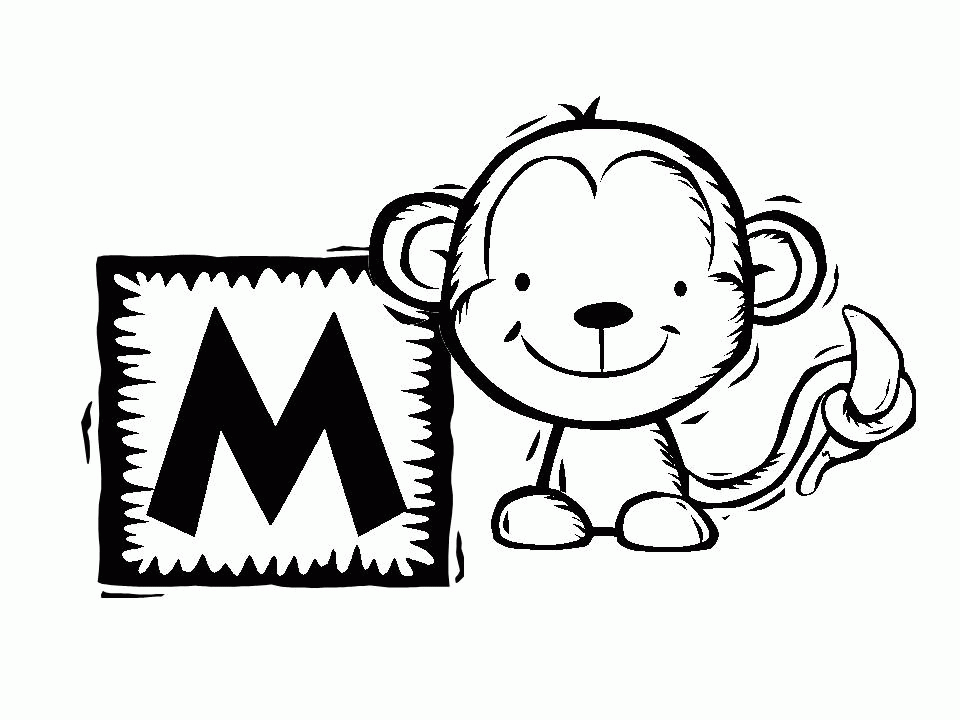 cute monkeys coloring pages : Printable Coloring Sheet ~ Anbu 