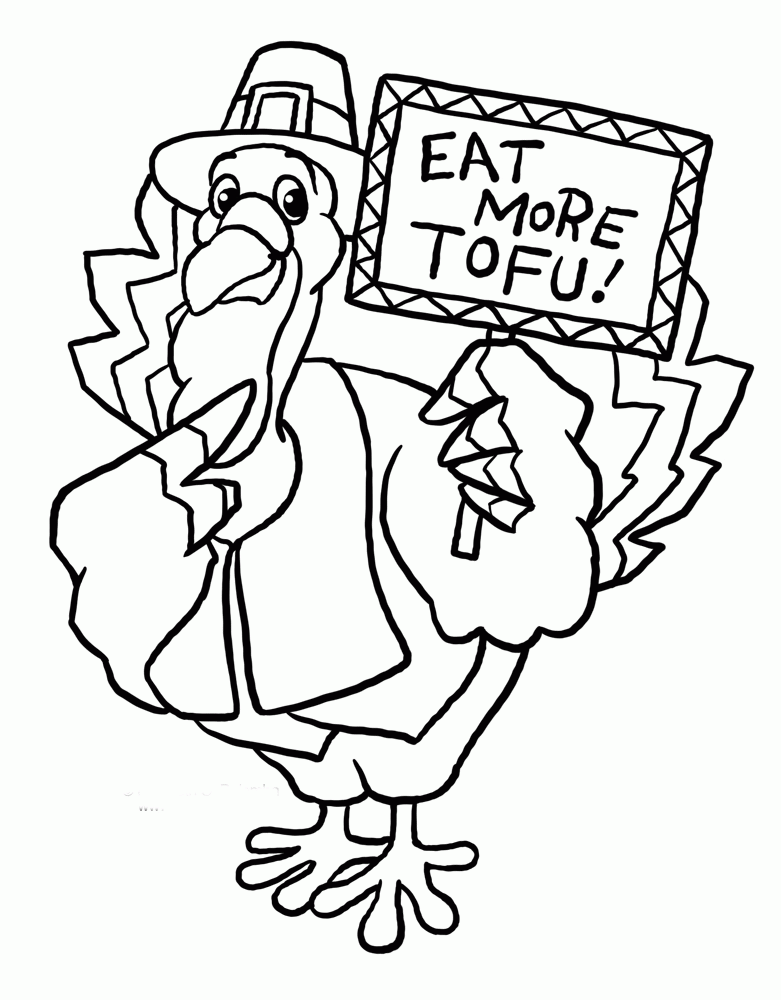 Thanksgiving Cute Turkey Coloring Pages