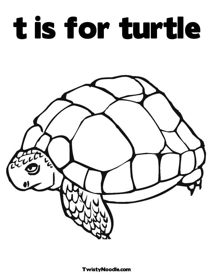 T is for turtle coloring page - smilecoloring.com