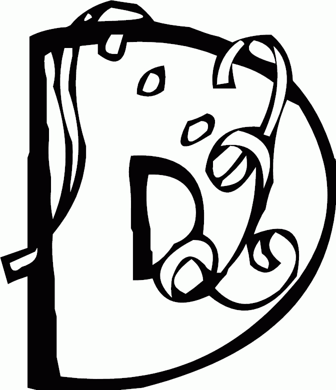 D Letter Colouring Page