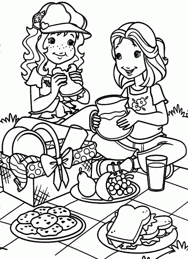 Download Holly Hobbie And Amy Having A Picnic Coloring Pages Or 