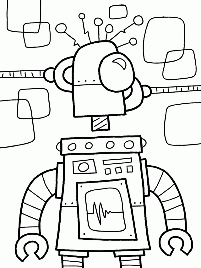 free robot color page | Printable Coloring Pages