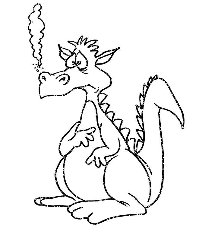 Dragon Coloring Page | Dragon With Heartburn
