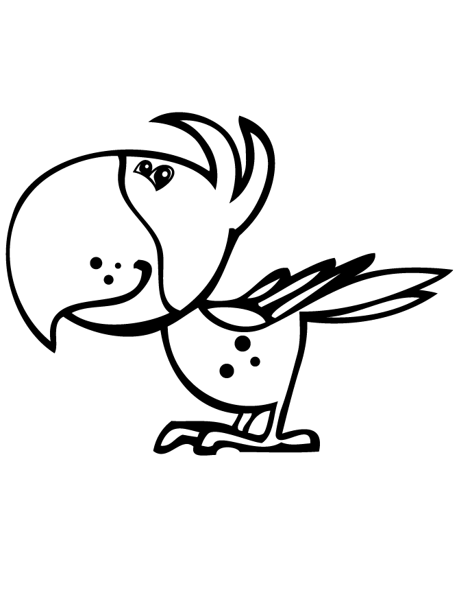 a parot easy Colouring Pages